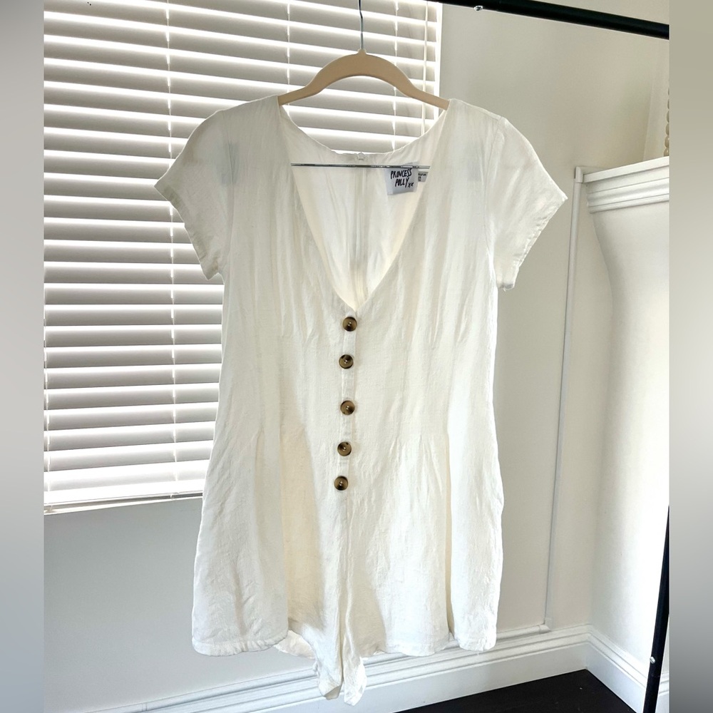 Princess Polly Size 2 White Jumpsuit